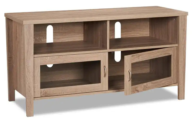 Meuble TV 47 po avec rangement et gestion des câbles pour téléviseurs jusqu'à 55 po - Gris