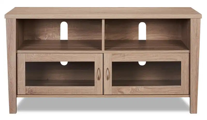 Meuble TV 47 po avec rangement et gestion des câbles pour téléviseurs jusqu'à 55 po - Gris