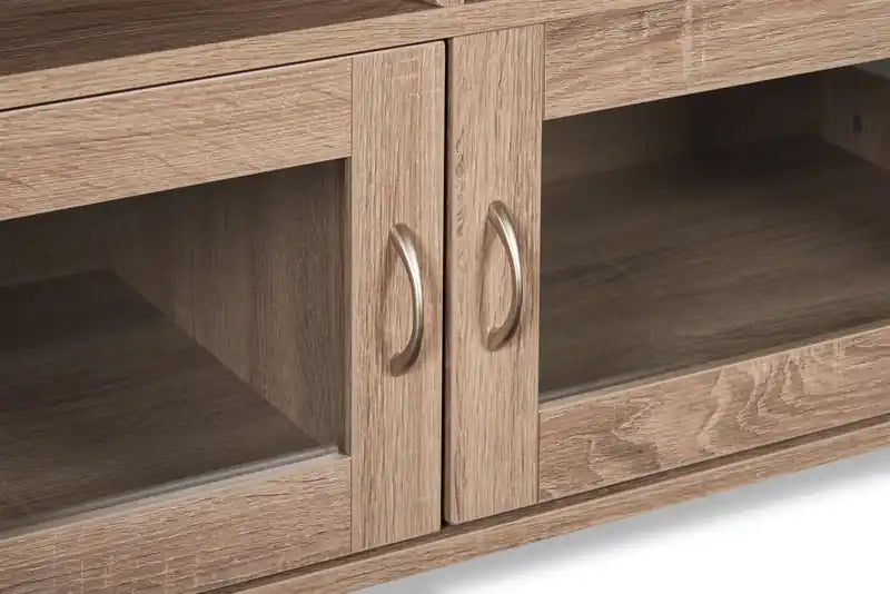 Meuble TV 47 po avec rangement et gestion des câbles pour téléviseurs jusqu'à 55 po - Gris