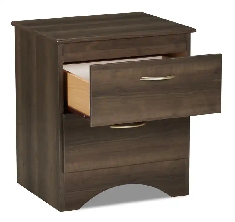 Table de chevet à 2 tiroirs, 19,2 po L x 22,2 po H, Fabriquée au Canada