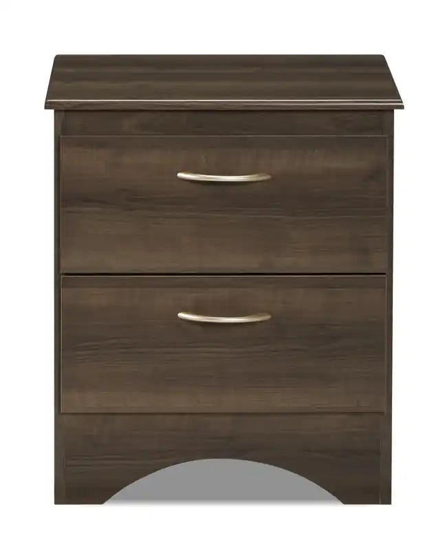 Table de chevet à 2 tiroirs, 19,2 po L x 22,2 po H, Fabriquée au Canada