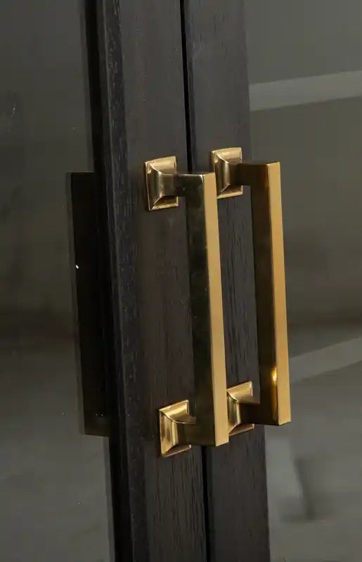 Meuble TV moderne en bois massif de 84 pouces avec rangement et gestion des câbles pour téléviseurs jusqu'à 90 pouces - Café