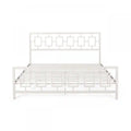 Henry Metal Bed Frame With Vintage Headboard,king Size,white King Bed