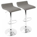 LumiSource Ale Grey Fabric Contemporary Adjustable Height Barstool with Swivel