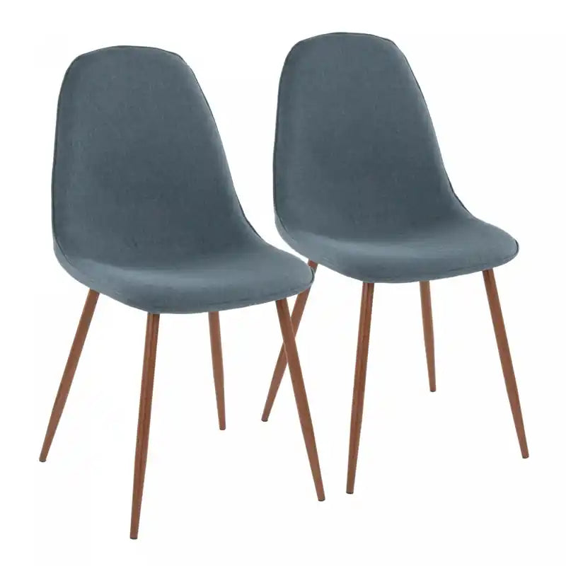LumiSource Pebble Blue Fabric Mid-Century Modern Dining Accent Chair