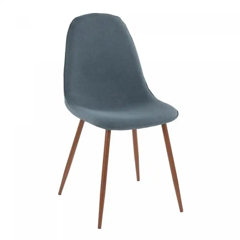 Chaise d'appoint de salle à manger moderne du milieu du siècle en tissu bleu galet