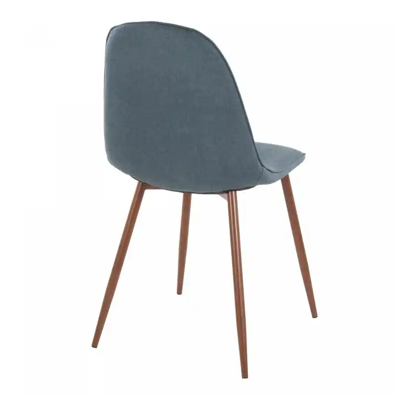 Chaise d'appoint de salle à manger moderne du milieu du siècle en tissu bleu galet
