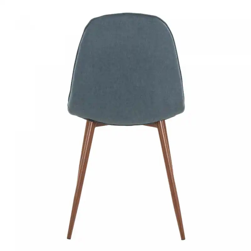 Chaise d'appoint de salle à manger moderne du milieu du siècle en tissu bleu galet