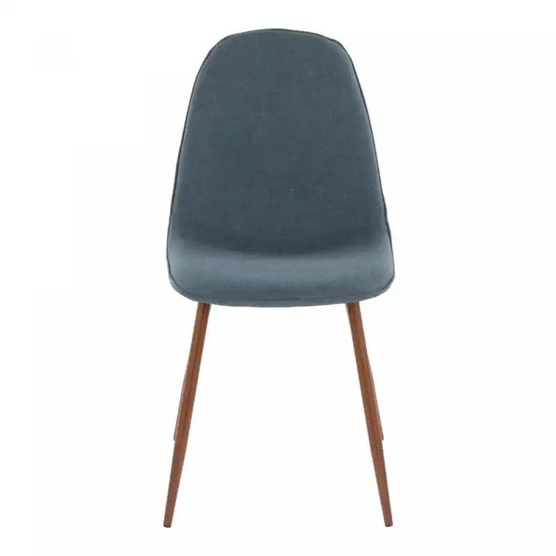 Chaise d'appoint de salle à manger moderne du milieu du siècle en tissu bleu galet