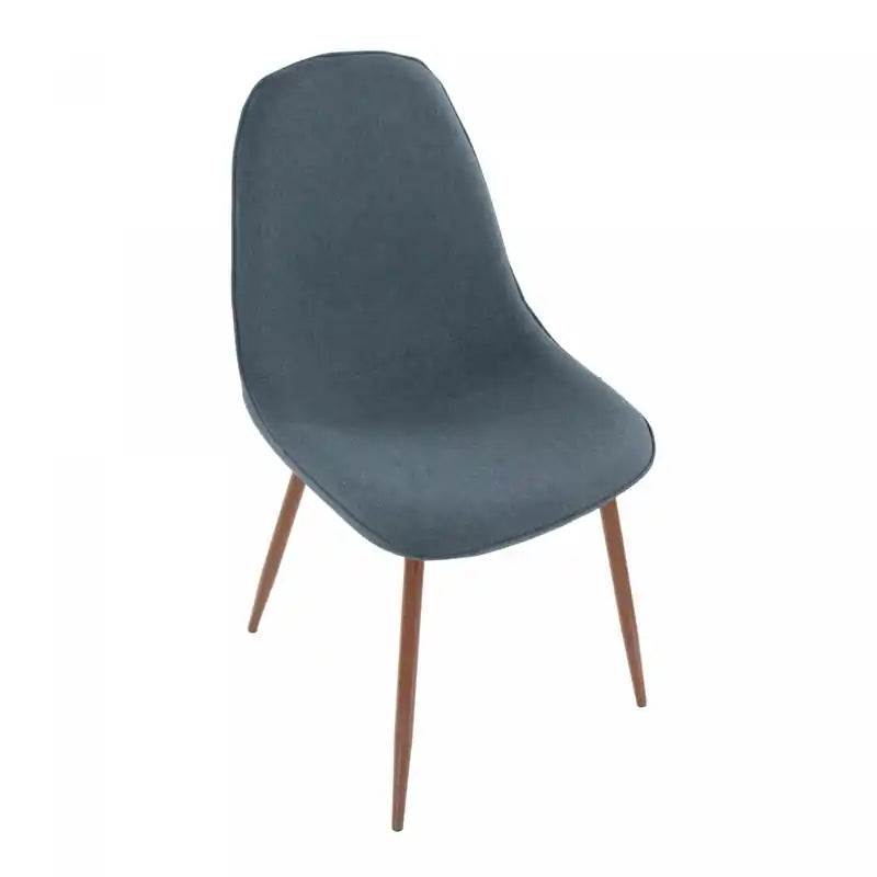 Chaise d'appoint de salle à manger moderne du milieu du siècle en tissu bleu galet