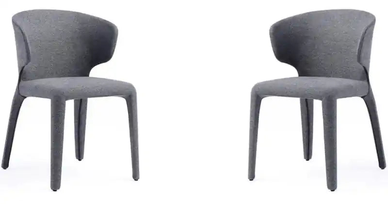 Manhattan Comfort Set of 2 Conrad Modern Woven Tweed Dining Chair
