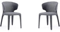 Manhattan Comfort Set of 2 Conrad Modern Woven Tweed Dining Chair