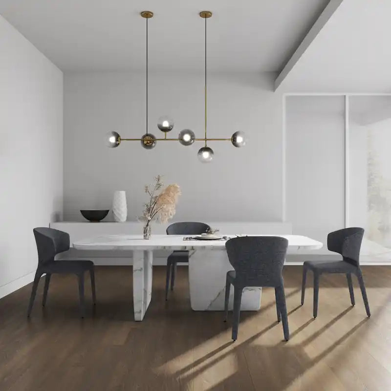 Lot de 2 chaises de salle à manger modernes en tweed tressé