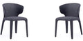 Manhattan Comfort Set of 2 Conrad Modern Woven Tweed Dining Chairs