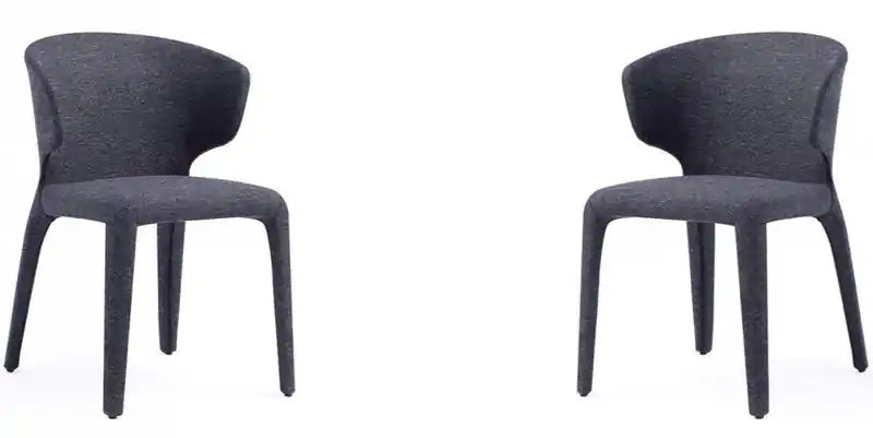 Manhattan Comfort Set of 2 Conrad Modern Woven Tweed Dining Chairs