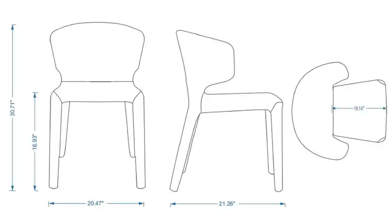 Chaises de salle à manger modernes en tweed tissé