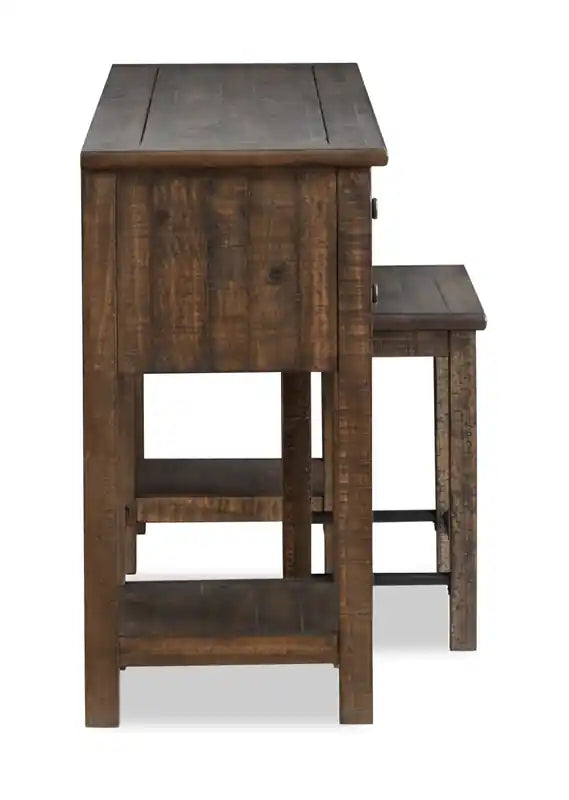 Table basse de salon avec rangement en pin, 64 pouces - Brun Homestead