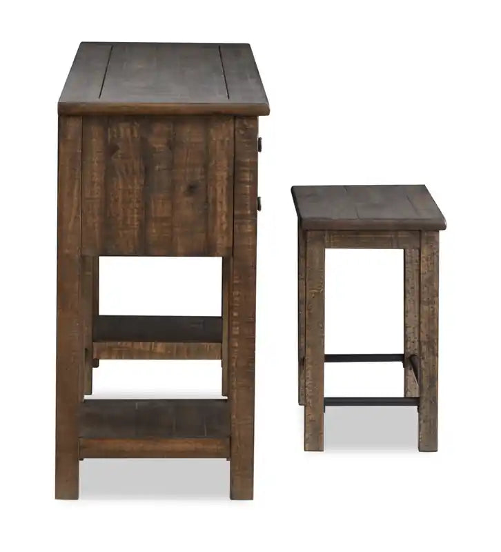 Table basse de salon avec rangement en pin, 64 pouces - Brun Homestead