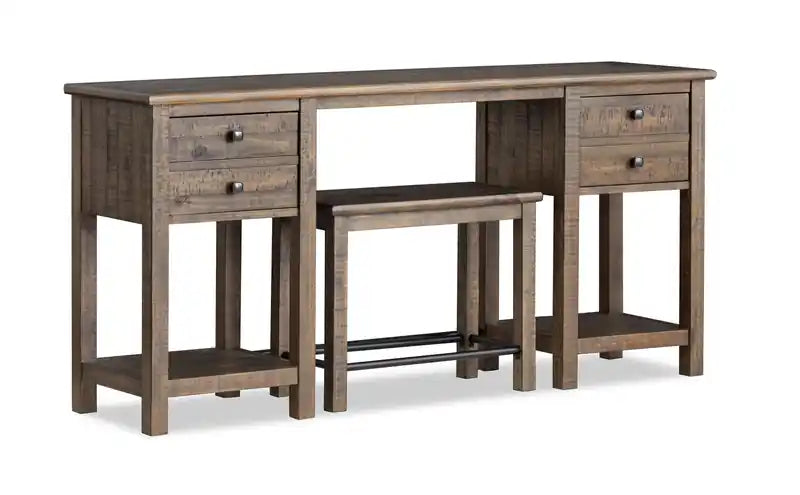 Table basse de salon avec rangement en pin, 64 pouces - Brun Homestead