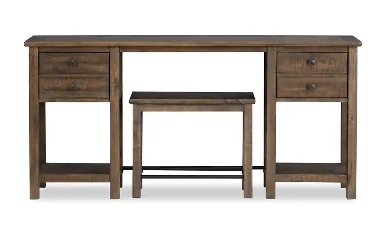 Table basse de salon avec rangement en pin, 64 pouces - Brun Homestead