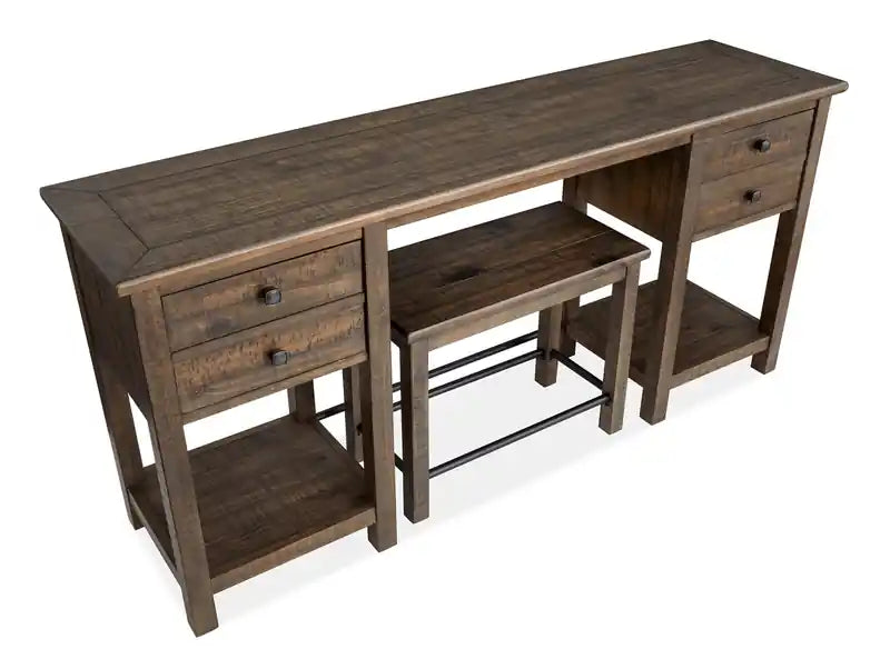 Table basse de salon avec rangement en pin, 64 pouces - Brun Homestead