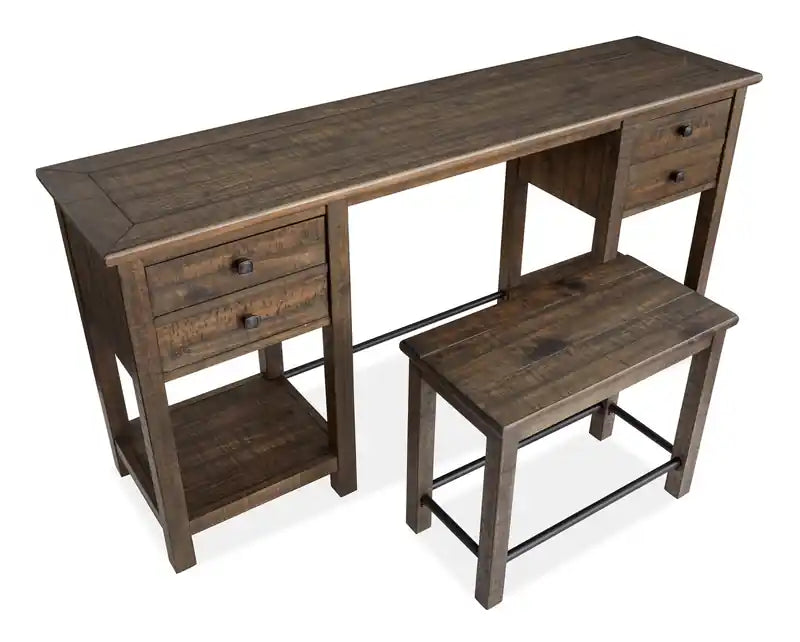 Table basse de salon avec rangement en pin, 64 pouces - Brun Homestead