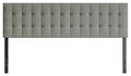 Ellis Upholstered Headboard in Grey Fabric, Button Tufted