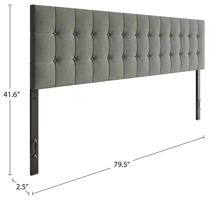en Tissu Gris, capitonné