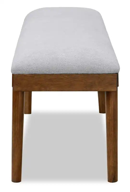 Banc de salle à manger en tissu polyester, 150 cm de large - Gris et marron