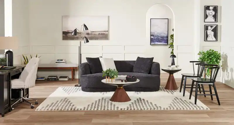 Banc de salle à manger en tissu polyester, 150 cm de large - Gris et marron