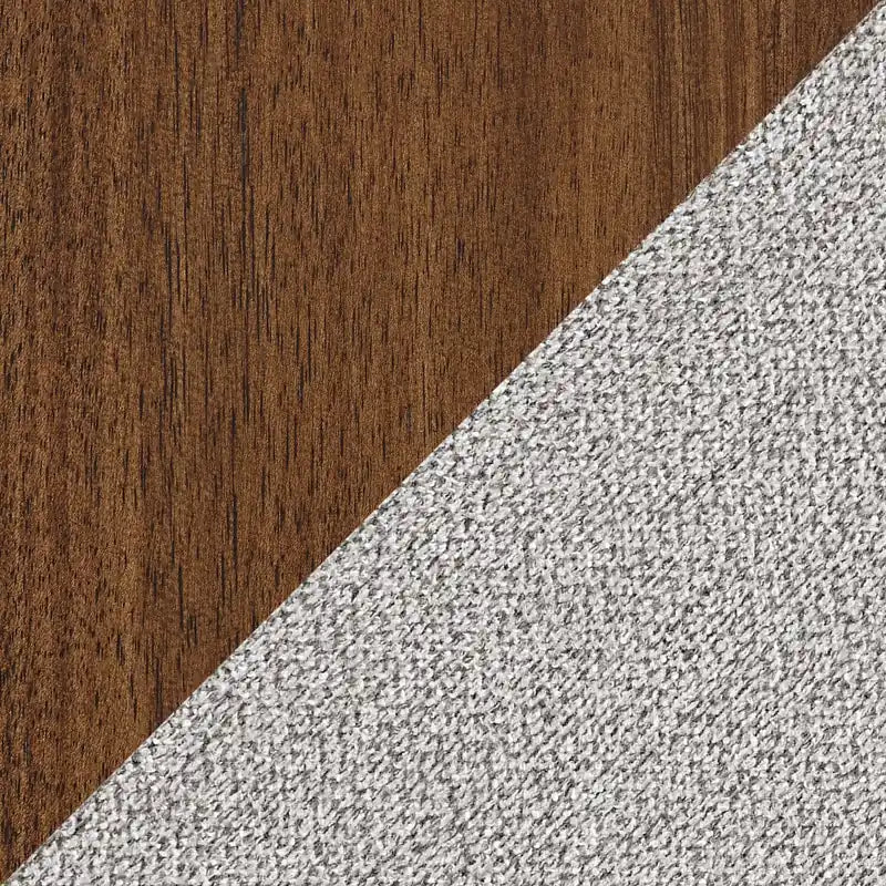 Banc de salle à manger en tissu polyester, 150 cm de large - Gris et marron