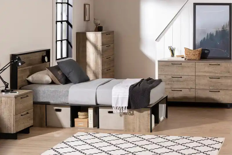 Commode de chambre à 6 tiroirs, 51,3 l x 31,3 H