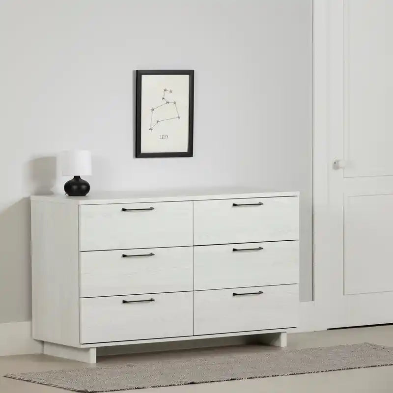 Commode de chambre à 6 tiroirs, 51,3 l x 31,3 H