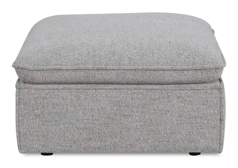 33,85 Tissu Chenille Gris Argenté Pouf avec Coussin en Plumes et Duvet