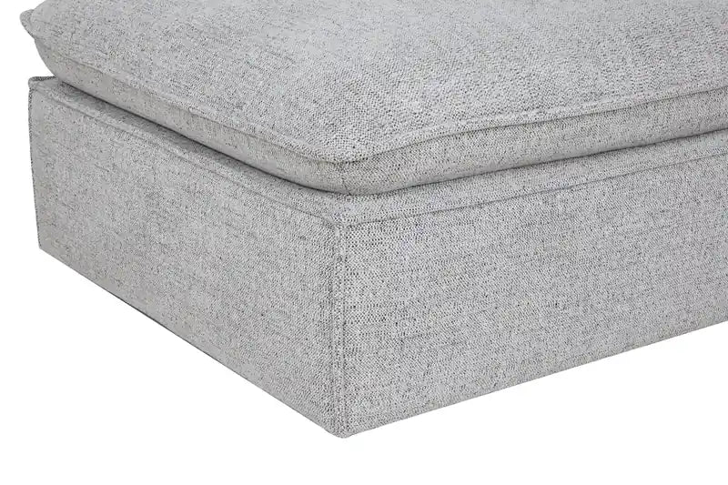 33,85 Tissu Chenille Gris Argenté Pouf avec Coussin en Plumes et Duvet