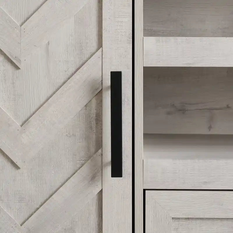 Meuble TV moderne de 70 po avec rangement et gestion des câbles pour téléviseurs jusqu'à 75 po
