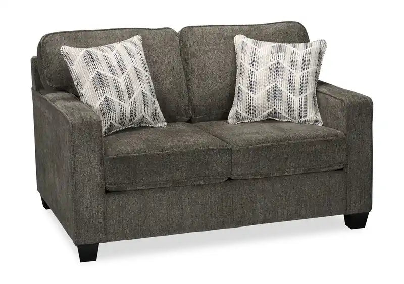 Canapé 2 places en tissu chenille 57" avec coussins réversibles et oreillers décoratifs
