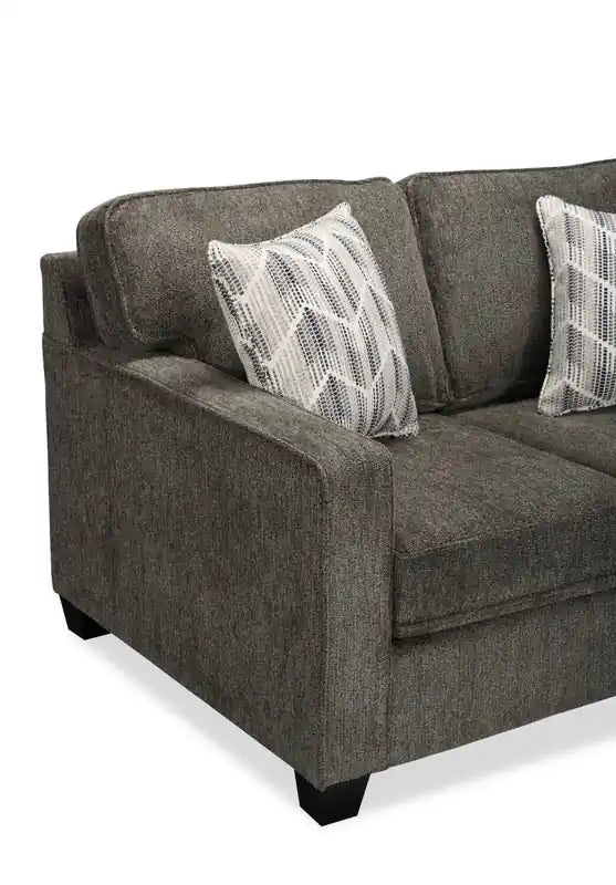 Canapé 2 places en tissu chenille 57" avec coussins réversibles et oreillers décoratifs