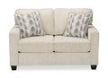 Made in Canada Lennox 57 Chenille Fabric Loveseat with Reversible Cushions and Accent Pillows