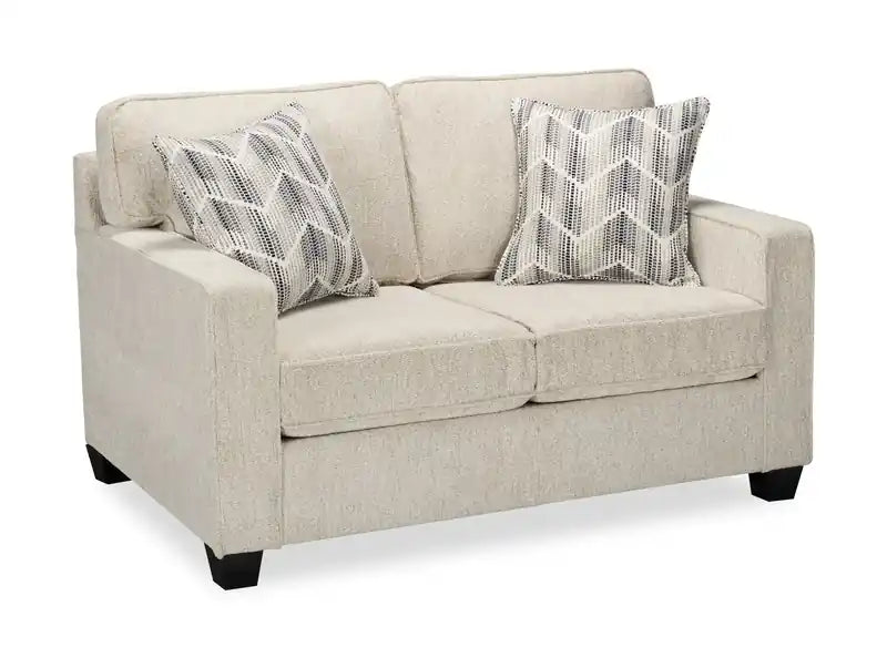 Canapé 2 places en tissu chenille 57" avec coussins réversibles et oreillers décoratifs