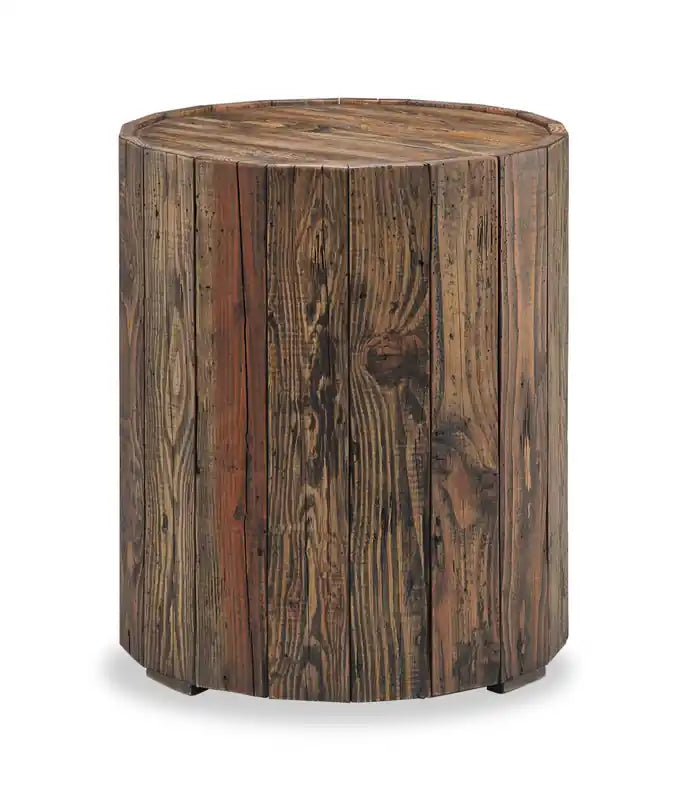 Martel 34 Rustic Round End Table - Rustic Pine