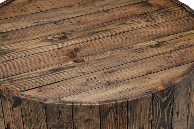 34 Table d'appoint ronde rustique - Pin rustique