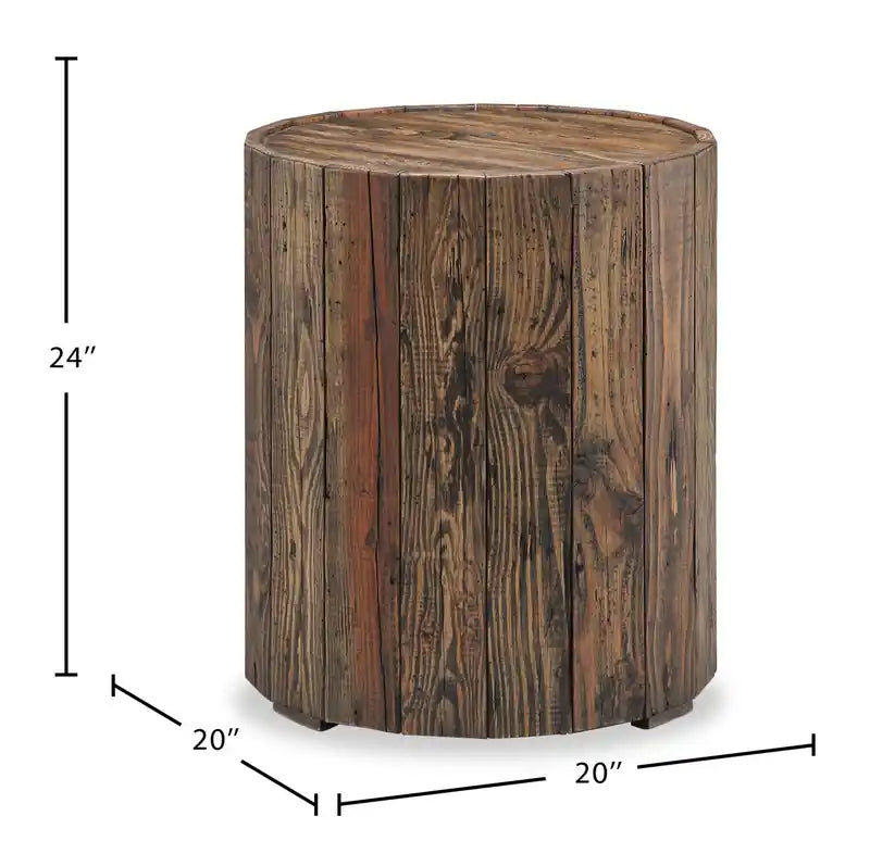 34 Table d'appoint ronde rustique - Pin rustique