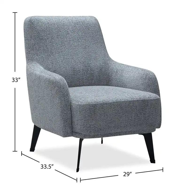 Fauteuil d'appoint en tissu avec pieds en métal, 29 po