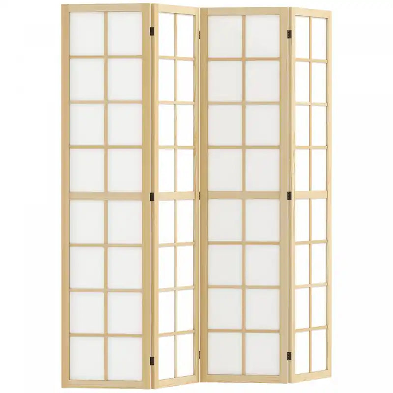 Homcom 4 Panel Room Divider, 5.6 Ft Folding Privacy Screen For Home Office