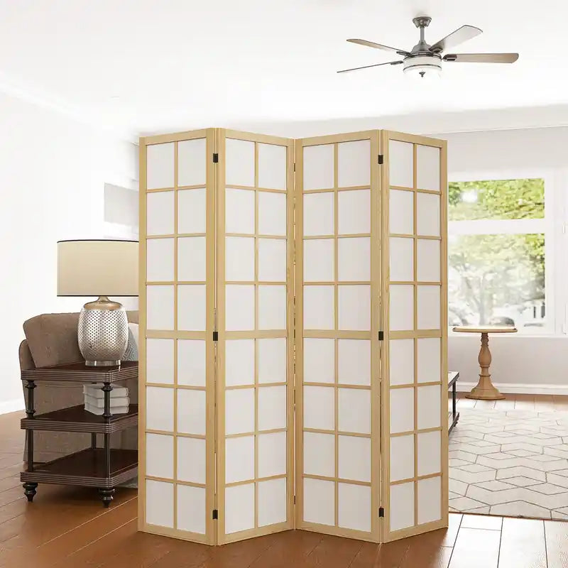 Séparateur de pièce à 4 panneaux, écran d'intimité pliable de 1,7 m pour bureau à domicile