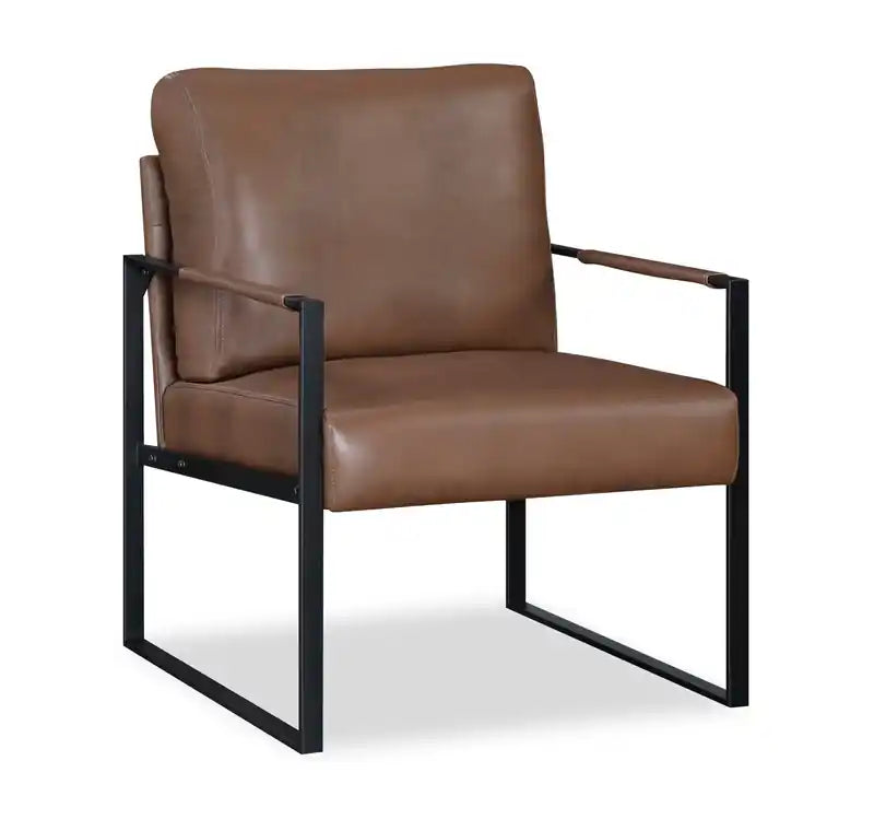 Nico 24.75 Faux Leather Accent Chair with Metal Legs