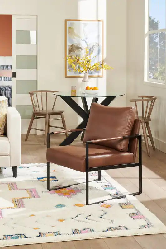 Fauteuil d'appoint en similicuir 24,75 avec pieds en métal