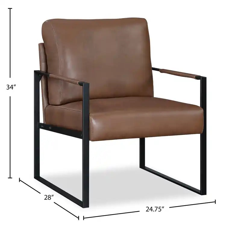 Fauteuil d'appoint en similicuir 24,75 avec pieds en métal