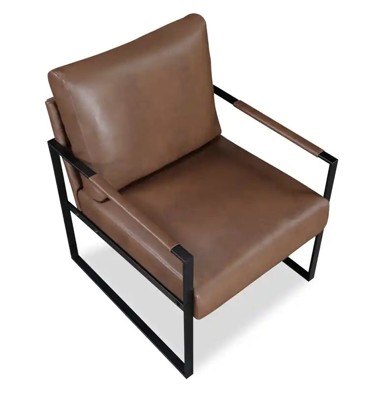 Fauteuil d'appoint en similicuir 24,75 avec pieds en métal